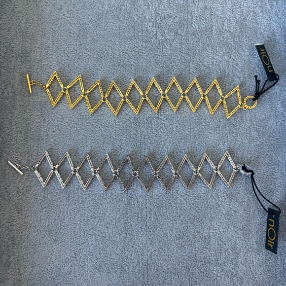 NWT Set - Lot of 2 nOir Jewelry Madison CZ Bracelets in 18K Gold Plate, Rhodium - Picture 3 of 4